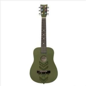   Acoustic Guitar with Military Chevrons in Green Musical Instruments