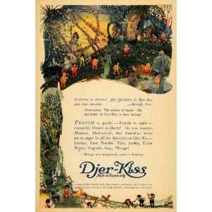 1920 Ad Djer Kiss Kerkoff Beauty France Garden Fairy   Original Print 