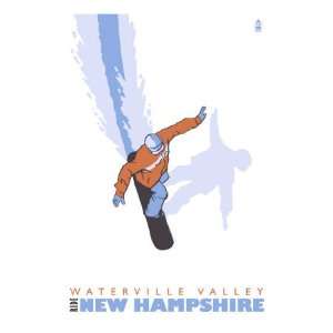 Stylized Snowboarder, Waterville Valley, New Hampshire Giclee Poster 