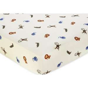  Jungle Time Fitted Crib Sheet   Animal Print by JoJo 