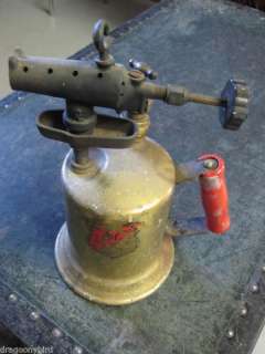 Vintage Old C&L Red Handle Brass Blow Torch  