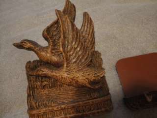 Vintage Pair SYROCO Canadian Geese Goose Wood Bookends  