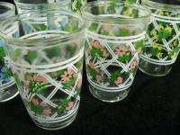 Vintage Large Glass Jelly Jar Flowers Tumbler Glasses Peanut Butter 