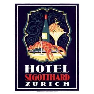  Hotel St. Gotthard, Zurich Giclee Poster Print by Otto 
