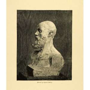  1887 Wood Engraving Bust Sculpture Auguste Rodin Bronze 