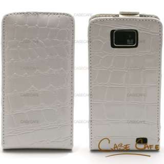 WHITE CROCODILE LEATHER WALLET CARD HOLDER CASE COVER FOR SAMSUNG 