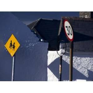  England Colorful Road Signs in England Village Stretched 