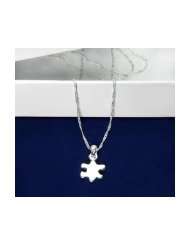 Autism Silver Puzzle Piece Necklace (Retail)