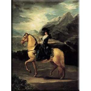 of María Teresa de Vallabriga on Horseback 12x16 Streched Canvas Art 