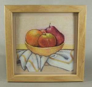 Fruit Bowl Still Life Art Framed Picture Apple Pear  