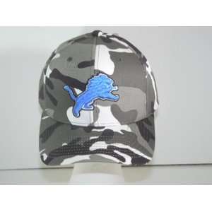  NFL Licensed Detroit Lions Gray/white Camouflage Hat Cap 