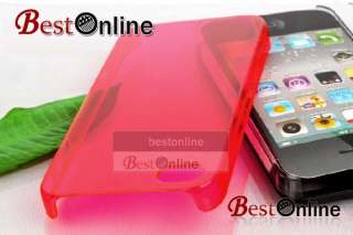 Pink Hard Back Transparent Clear Case for Apple Iphone4  