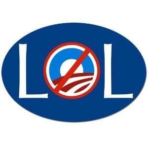 Oval LOL (laugh out loud) Anti Obama Symbol Sticker 