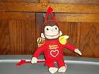 TOY NETWORK CURIOUS GEORGE MONKEY CHIMP VALENTINES DAY CUPID PLUSH 