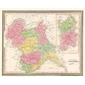 Reproduction of an 1850 Map of the Kingdom of Sardinia by 