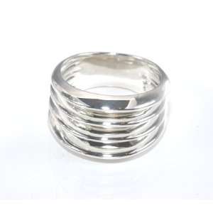  Unique Designer Inspired Strand Wide Band Sterling Silver Ring