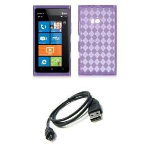  Nokia Lumia 900 (AT&T) Premium Combo Pack   Purple Argyle 