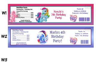 My Little Pony ~ Printed Water Bottle Labels ~ Birthday Party Favors 