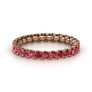  Brilliant Pod Band, 14K Rose Gold Ring with Ruby Jewelry