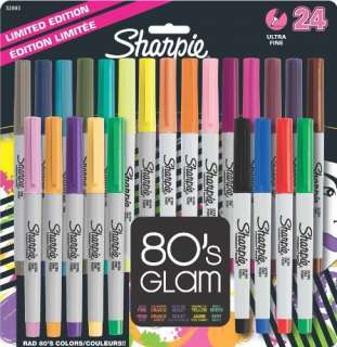 24 Sharpie Ultra Fine Permanent Markers 80s Glam 071641328938  