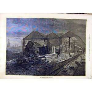  Railway Accident Wigan Train Station Wreck Print 1873 