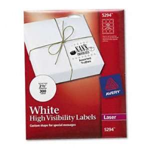  Avery® High Visibility Labels LABEL,RND,LASR,2.5,3C,WHT 