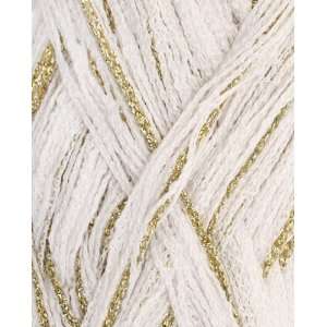  Knitting Fever Broadway Yarn 10 White w/Gold Arts, Crafts 