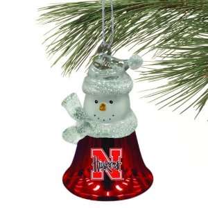  Nebraska Cornhuskers Snowman Bell Ornament Sports 