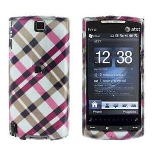 Touch Diamond 2 PDA Cell Phone Hot Pink Plaid Design Protective Case 