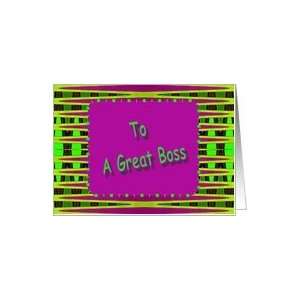  Greeting for the Boss colorful abstract Card Health 