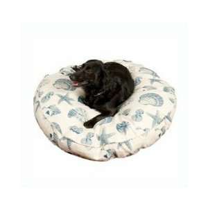    Round Pet Bed Size Large, Fabric Blue Compass