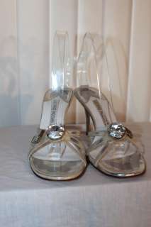 LUCIANO PADOVAN Stiletto Heel DIAMOND Slipper Shoes 8.5  