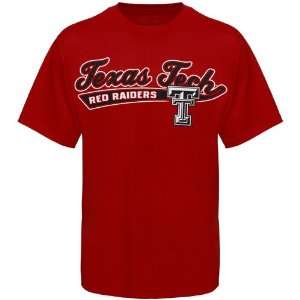  Texas Tech Red Raiders Scarlet Mascot Script T shirt 