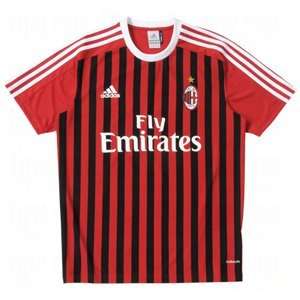  adidas Mens CLIMACOOL AC Milan Replica T Shirt Black/Red 