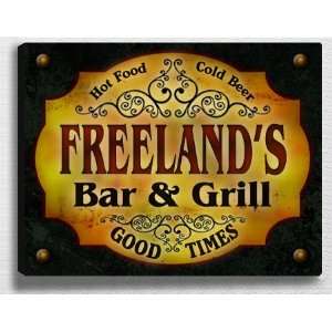  Freelands Bar & Grill 14 x 11 Collectible Stretched 