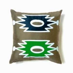  ikat charcoal/sea foam/navy/green throw pillow