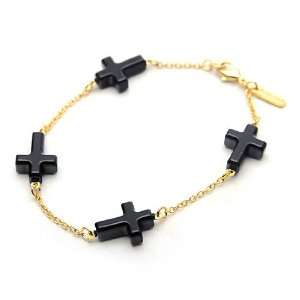 [Aznavour] Lovely & Cute Cross Bracelet / Black. Jewelry