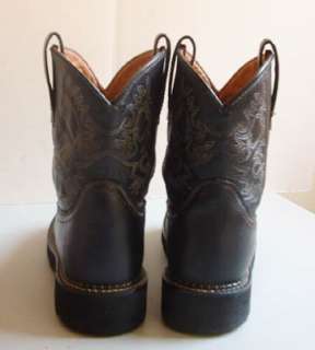 Womens Cowboy Boots  Ariat   Fatbaby Roper   Black Leather   7 B 