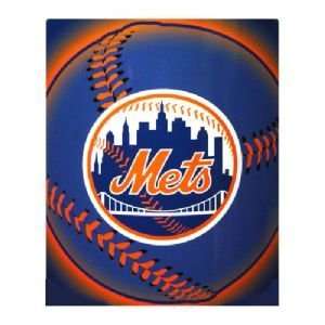  New York Mets Light Weight Fleece MLB Blanket (Flashball 