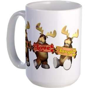  Moose Joy Love Large Mug by  