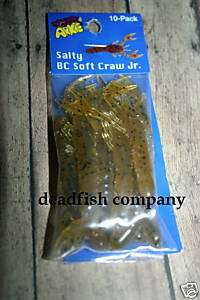 ARKIE SALTY Soft Craw Fishing Lure 10ct BUTTERSCOTCH  
