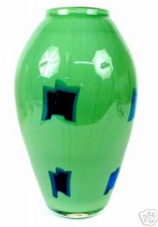 Global Views Murano Glass Green & Blue Pane Vase  