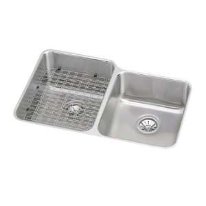   Double Basin Kitchen Sink with Left Primary Bowl, 9 7/8 Depth and