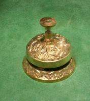 Highly Ornate Solid Brass Hotel Style Front Desk Bell  
