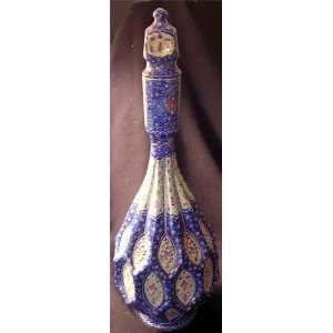  Persian Enamel Ware Mina Karee Genie   Style Bottle with 