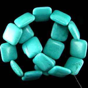  25mm green turquoise square beads 16 strand