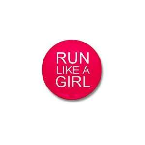  Run Like a Girl Running Mini Button by  Patio 