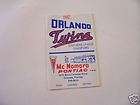 1982 Orlando Twins Baseball Pocket Schedule
