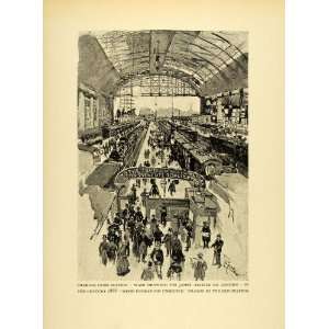 1925 Wood Engraving Charing Cross Train Station London England Joseph 