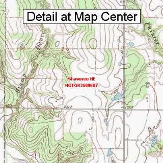   Topographic Quadrangle Map   Shawnee NE, Oklahoma (Folded/Waterproof